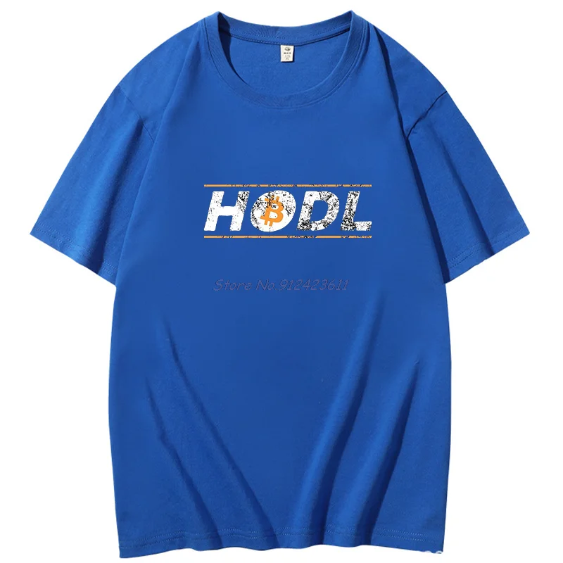 Bitcoin Cryptocurrency Vintage Hodl Harajuku graphic t shirts men's short sleeve t-shirt Summer Cotton T-shirt Men's clothing