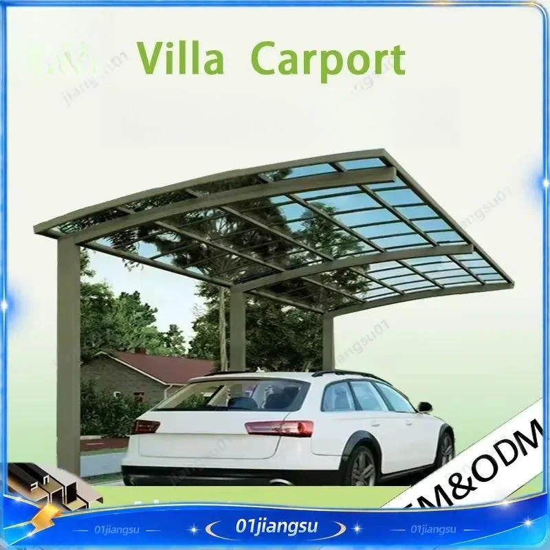 OneAlu Aluminum Carport Modern Garage Parking Shed Outdoor Canopy Wooden Design Multi Functional Car Shelter Heavy Duty