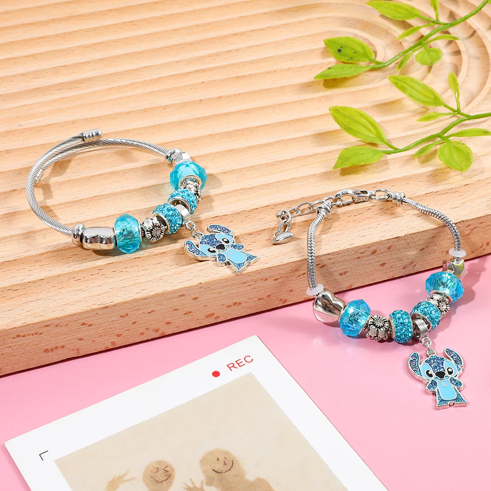 ديزني لطيف الكرتون غرزة حجر الراين قلادة الخرزة سوار y2k المتناثرة الأزياء سحر المجوهرات هدية #3