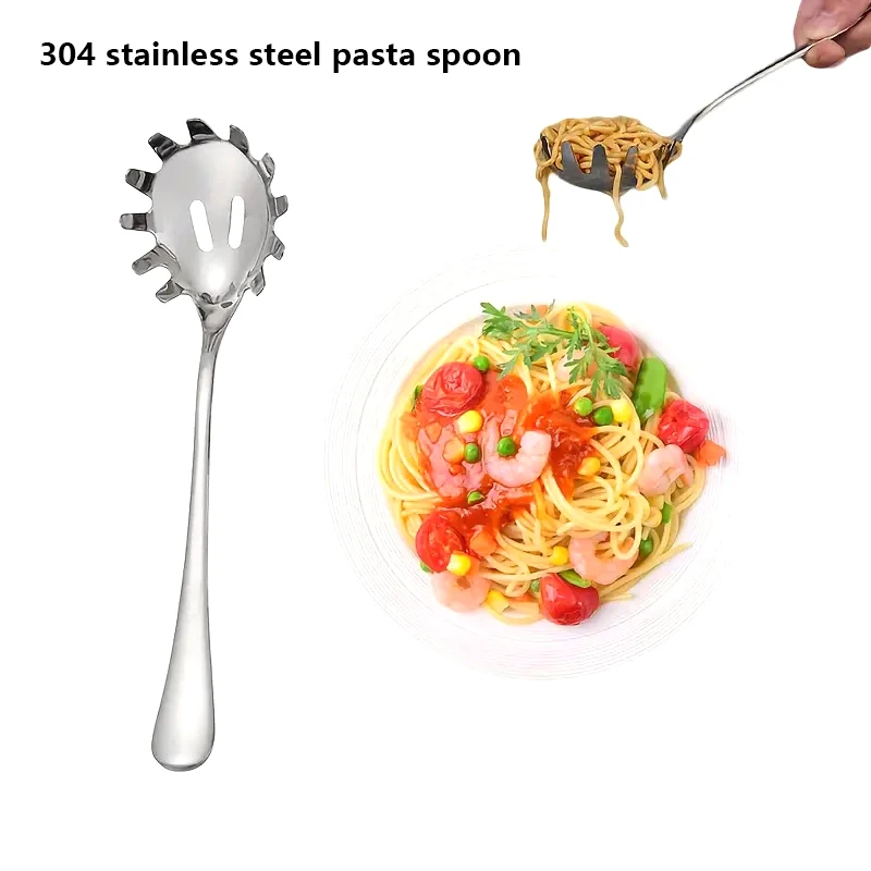 

1Pcs Spoon Multifunctional Noodle Spoon Food Strainers Stainless Steel Spaghetti Pasta Colander Ladle Noodle Strainer Tool