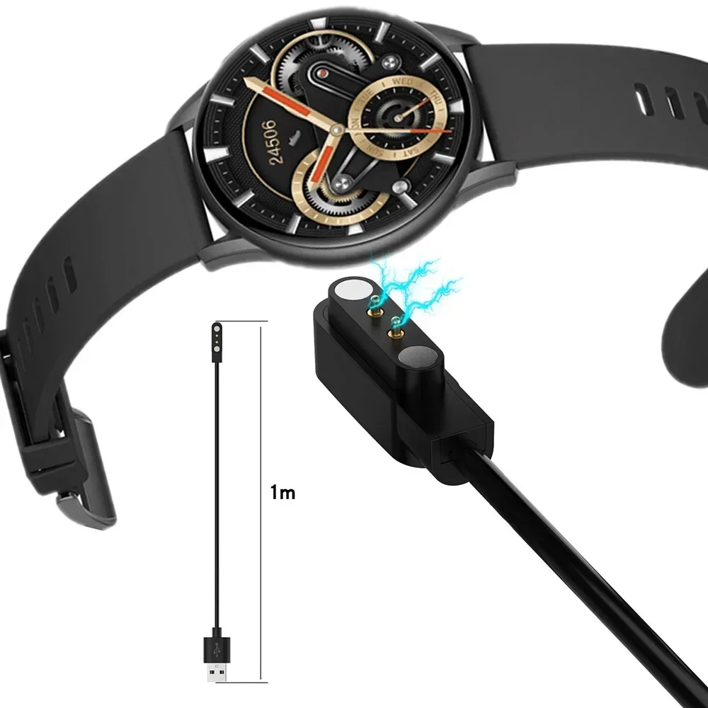 J19 2 Pin USB Cable Charger For Ticwatch GTX/CXB01, P66D, Haylou Solar LS05, RT LS05S, RT2 LS10, YAMAY SW022, Lmilab KW66, Keep