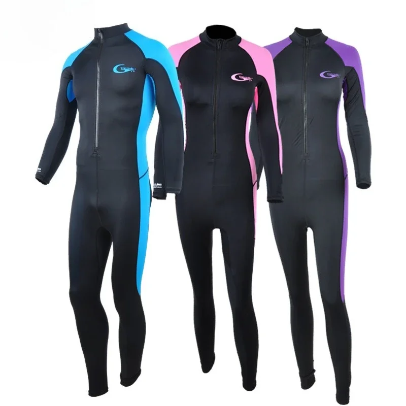 Flexible Men's And Women's Wetsuits One-piece Breathable Sunscreen Jellyfish Clothes Zipper Swimming Diving Supplies UV Protecti