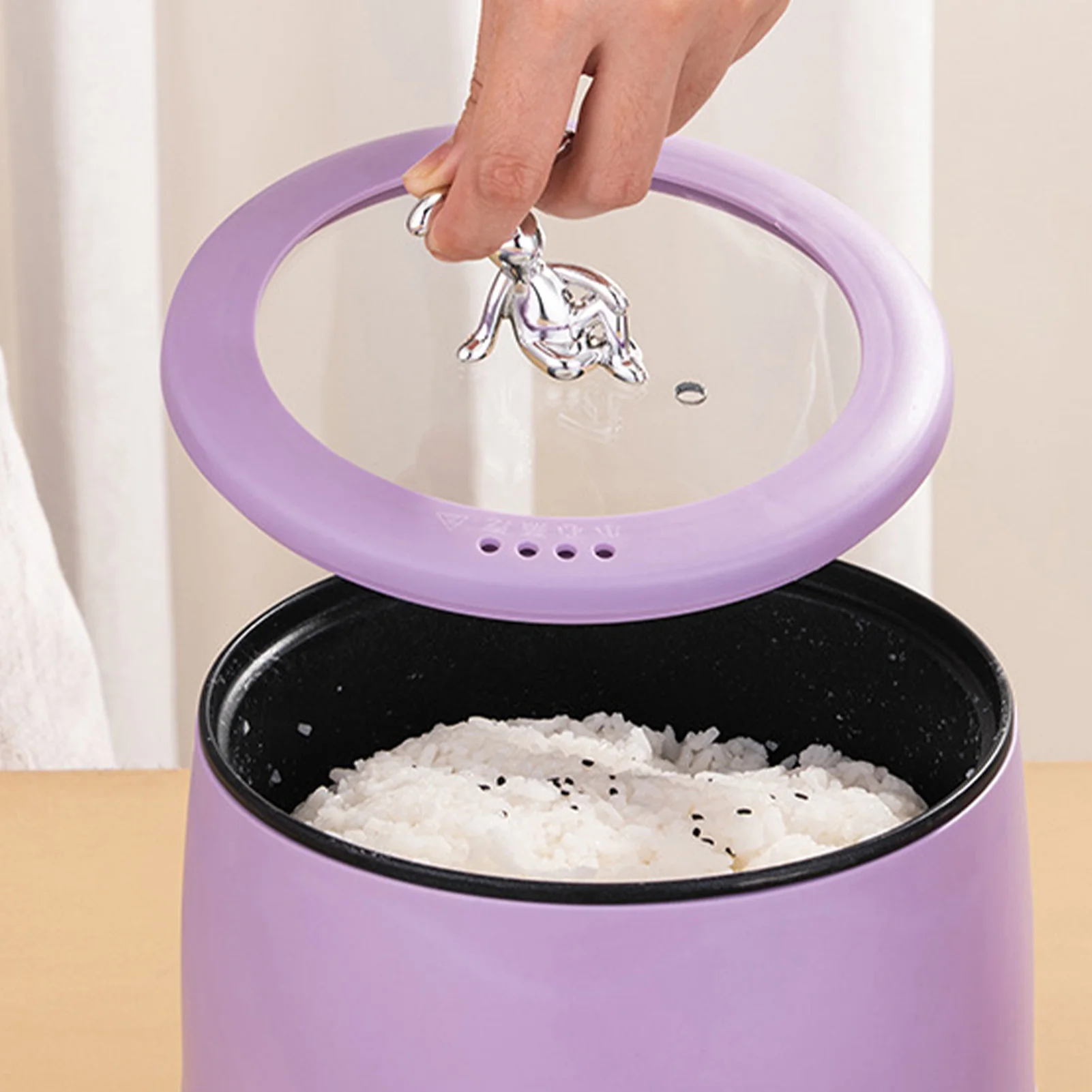 

Smart Mini Rice Cooker 1.8L Electric Non-Stick Compact Kitchen Appliance for Rice Grain Soup Porridge And Stews