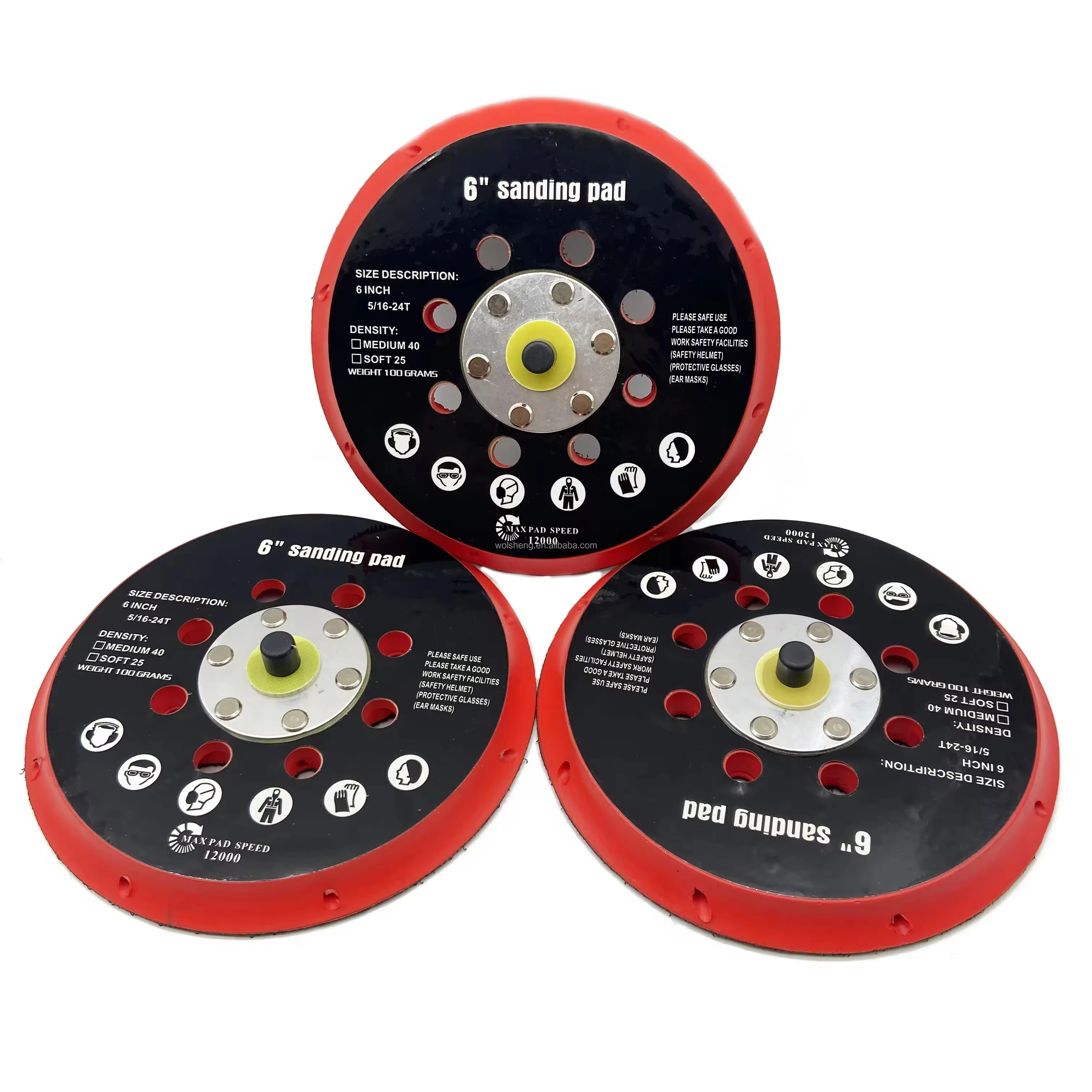 6 Inch 150mm 17-Hole Orbital Sander Pads for Orbital Sanders, High-Speed 12000 RPM Grinding and Sanding Disc