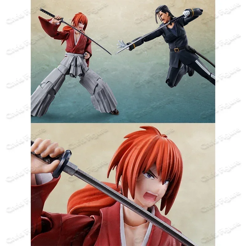 Original Bandai S.H.Figuarts SHF Rurouni Kenshin Himura Hajime Saito Figure Finished Model kit  Anime Action Toy Gift for kids