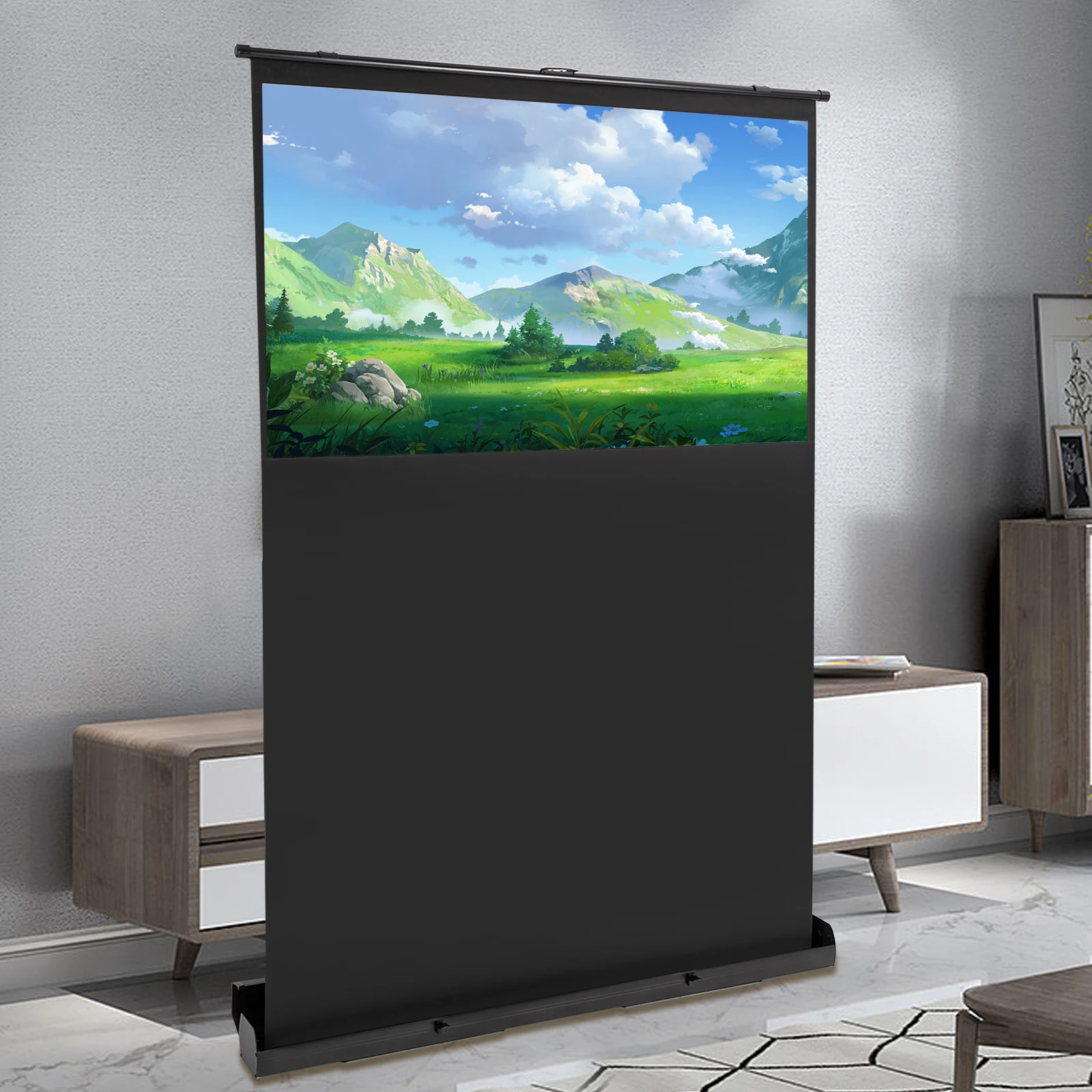 Pull-Screen-Projektion auf dem Boden um 60" 16:9 Pull-up-Projektionsleinwand Tragbare Projektionsleinwand zum Teilen von HD-Aufnahmen – Detail 21
