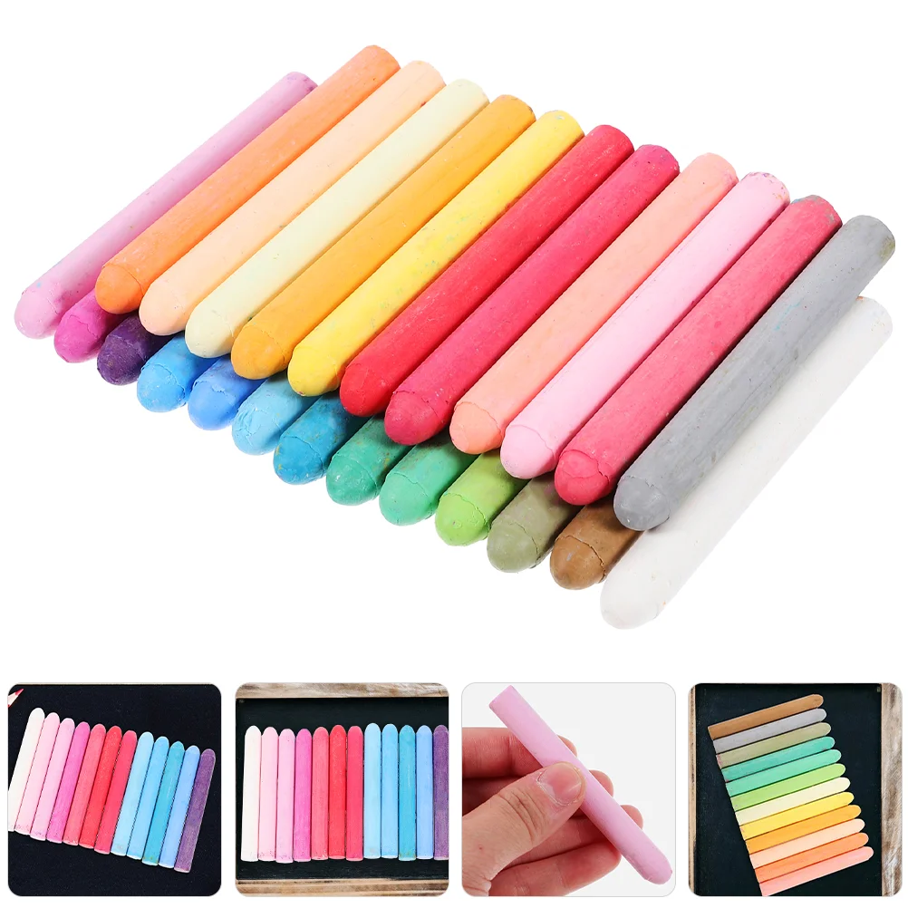 48 Pcs Outdoor Chalk for Kids Colored Portable Sidewalk Erasable Solid Colorful Dust Free Teacher Supply Child