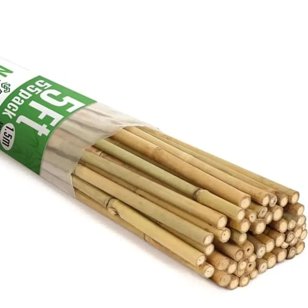 Natural Bamboo Plant Stakes 5ft Pack of 55 Garden Support Vines Climbing Plants Tomatoes Flowers Trees Indoor Outdoor Bushes