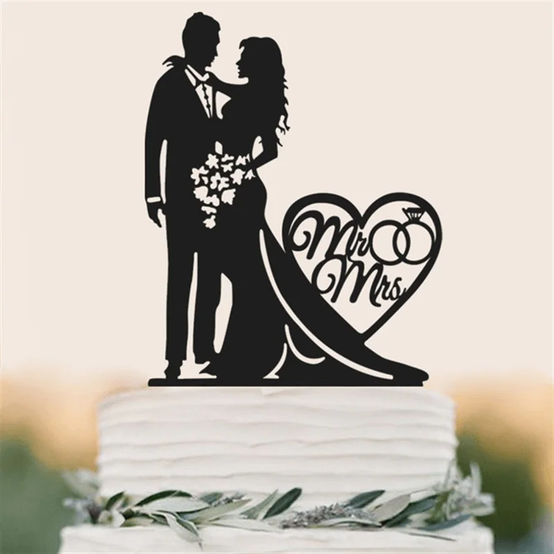 Adorno para tarta de cumpleaños, boda y compromiso, novia, novio, niño y niña, fiesta de aniversario