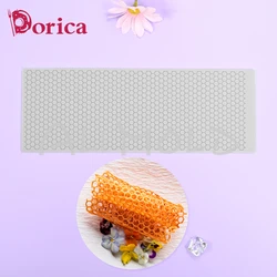 Honeycomb Shaped Sugarcraft Silicone Pads Food Grade Cake Lace Mat DIY Chocolate Chip Dessert Decorating Tool Fondant Cake Molds