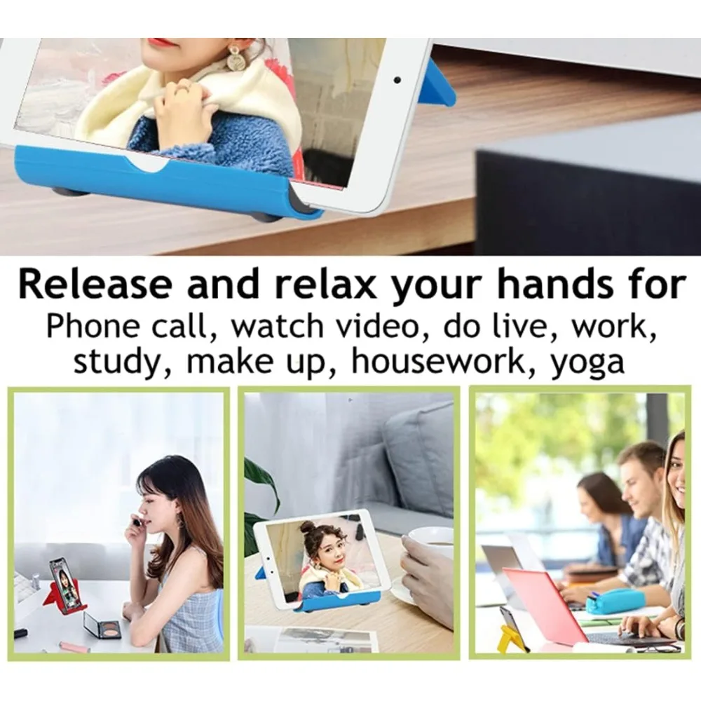 جودة عالية - حامل هاتف محمول أسود للمكتب، حامل هاتف محمول قابل للطي، قاعدة هاتف محمول متعددة الزوايا عالمية قابلة للتعديل