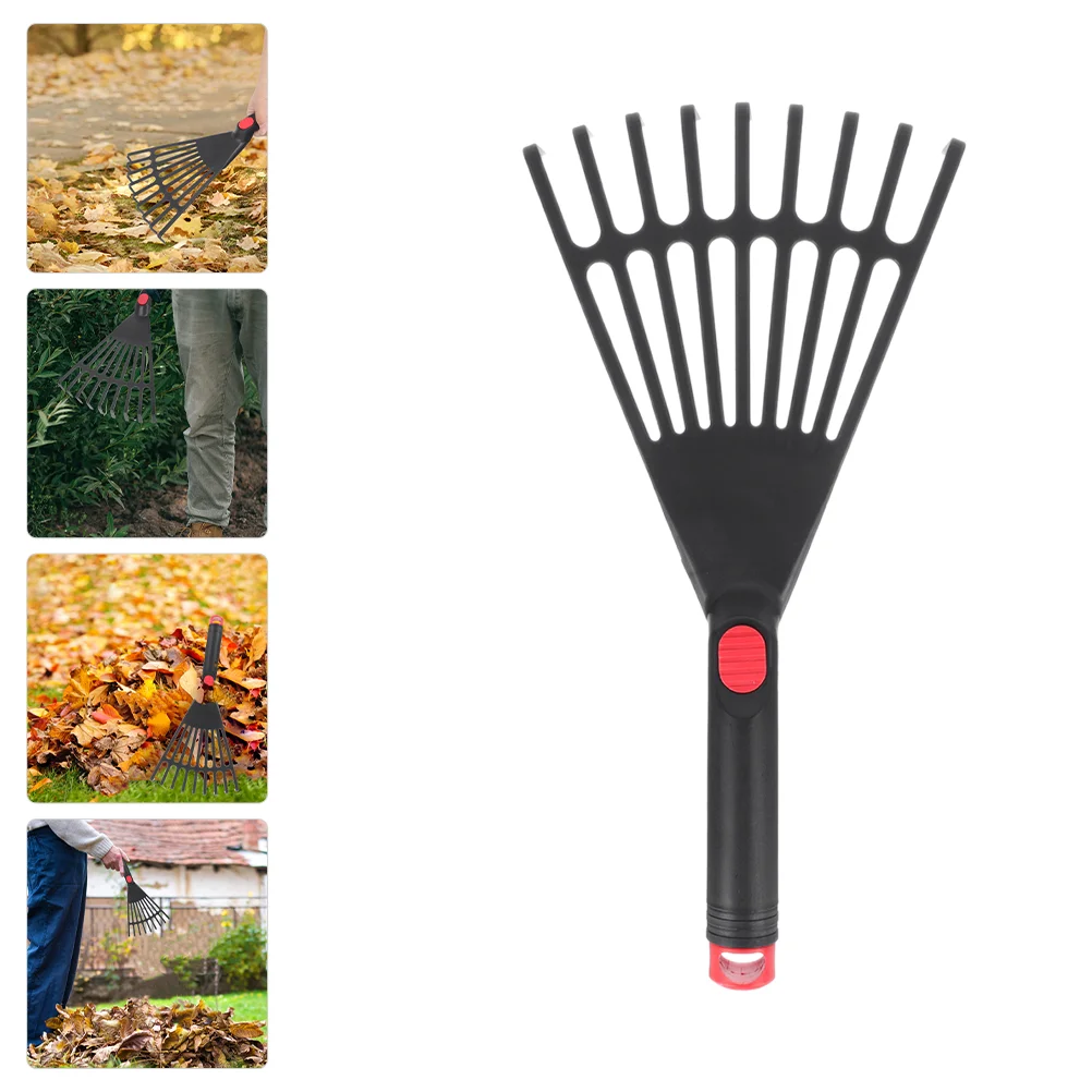 

Faux Plant Garden Rake Leaf for Flower Bed Plastic Small with Handle Gardening Travel