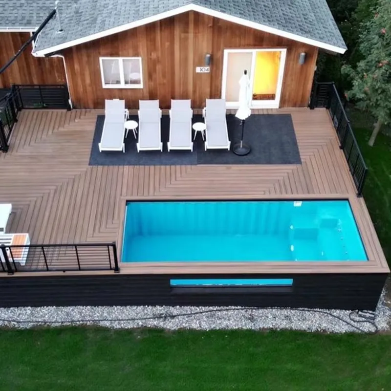 Modern Prefab Container Swimming Pool With LED Lighting Filtration System For Outdoor Backyard Villa Project
