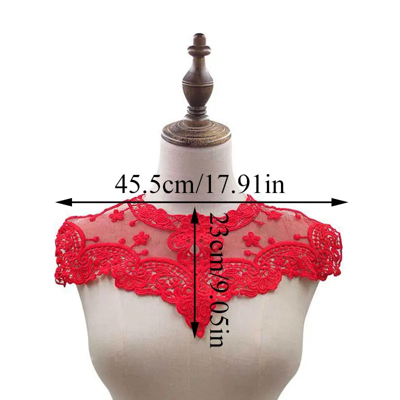 1pc Lace Fabric Collar Water-soluble Lace Embroidered Hollow Boutonniere Collar Flower Fake Collar Sewing Tissu DIY Supplies