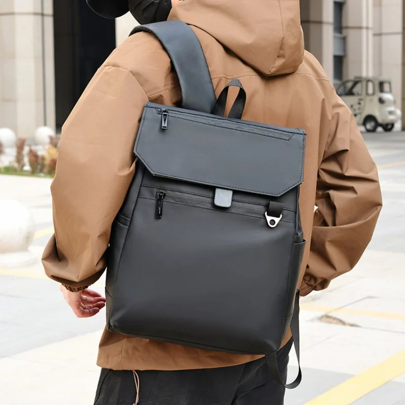 

Oxford Business Backpack For Men Solid Color Casual Men's Bagpack Multifunction Waterproof College Student Bag Multiple Pockets