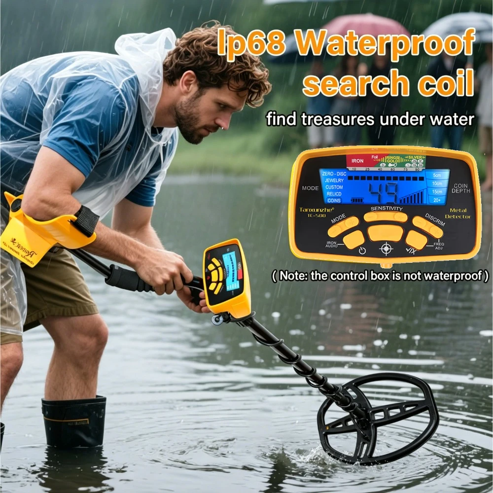 Pro TC-500 Metal Detector 100CM Waterproof Underground Professional Gold Detector for Adults Treasure Finder Pinpointing