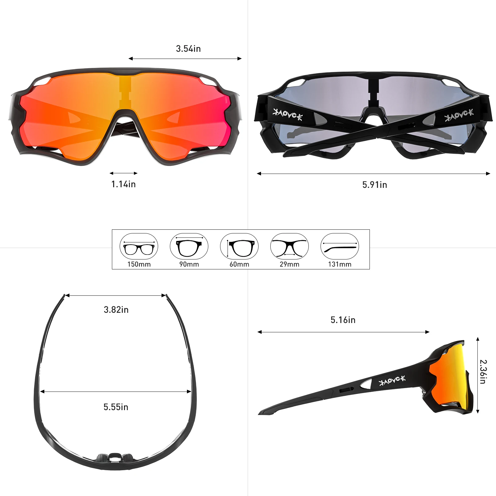 Kapvoe MTB Bike Eyewear Man Woman Cycling Sunglasses UV400 Polarized Bicycle Glasses Sports Racing Riding Goggles Ciclismo