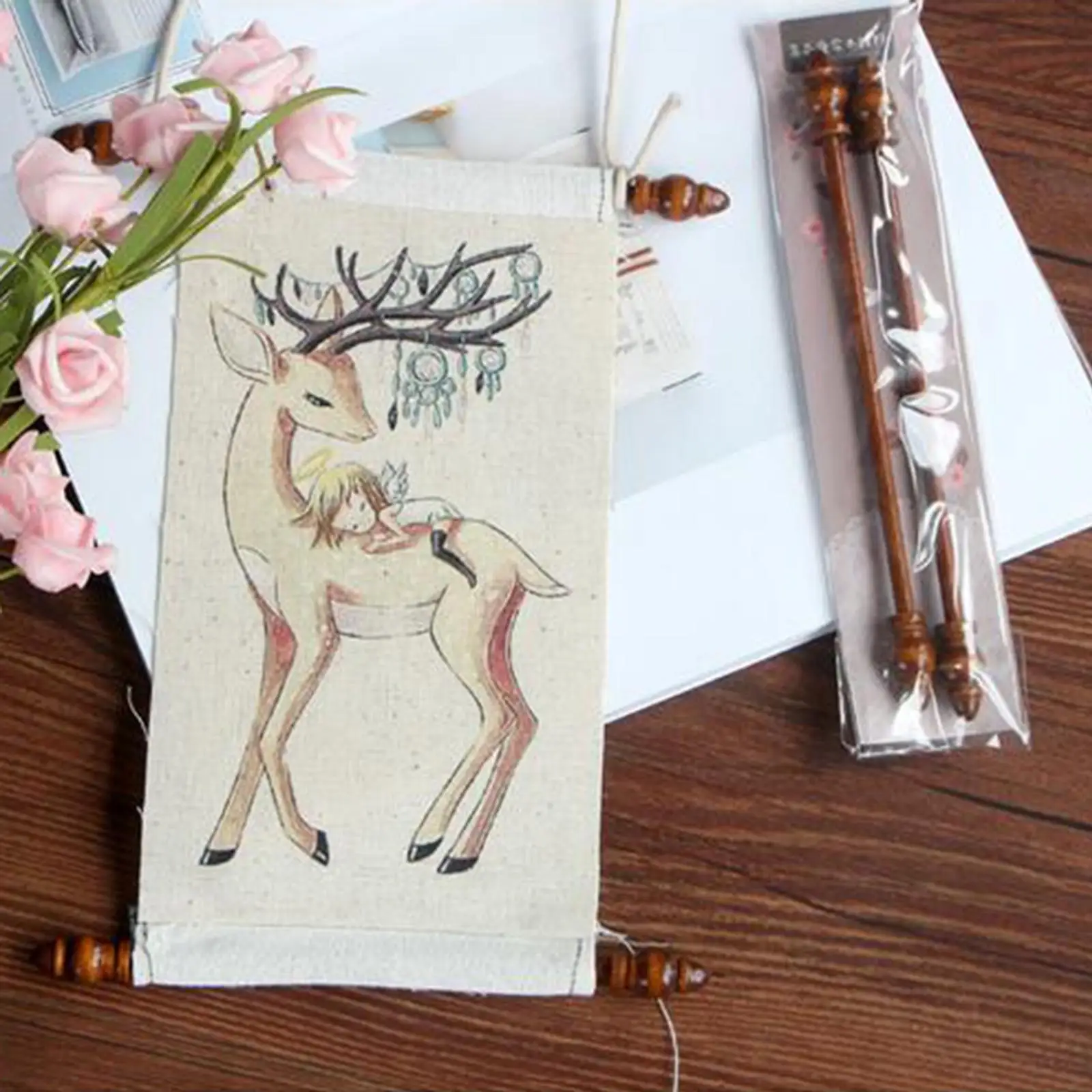 2Pcs 18cm Tapestry Hanging Poles Holder Wall Flag Poster Maps Hanger Rods