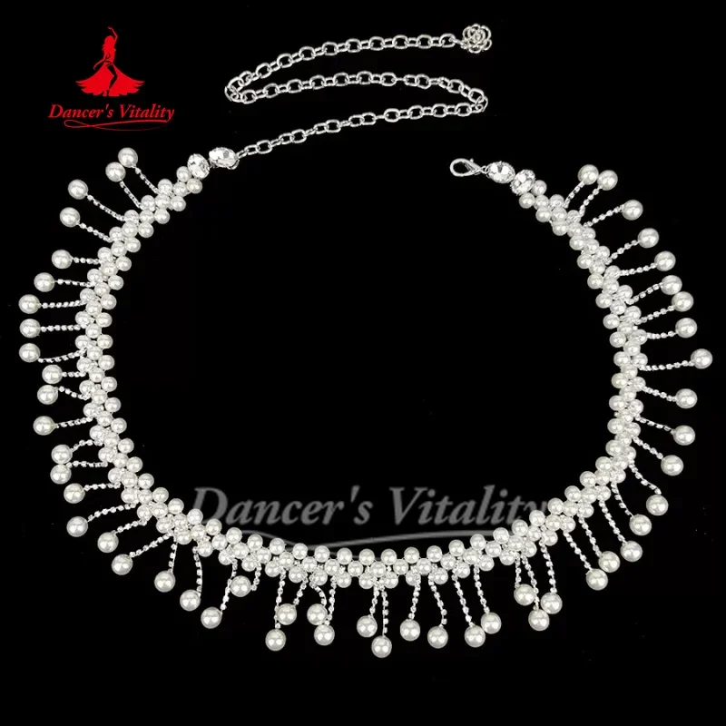 Belly Dance Performance Accessories Fashionable and Exquisite Pearl Tassel Waist Chain for Adult and Children's Competition Belt