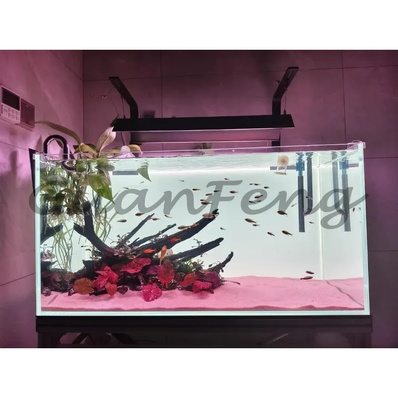 Acrylic fish tank background color gradual change luminous APP control background decoration