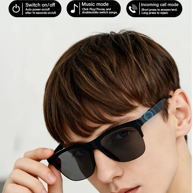 2026 New Smart Glasses Voice Assistant with Photo & Remote Control AI Translation Bluetooth Glasses with HD Stereo Sound