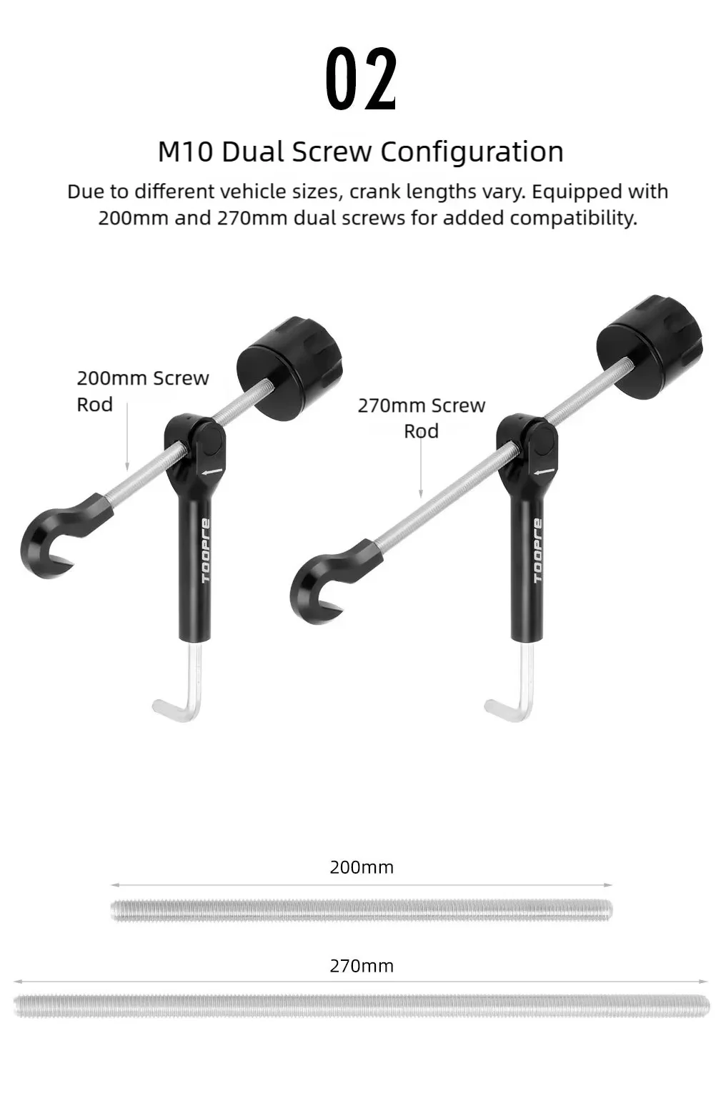 TOOPRE Fahrrad-Kurbelabdeckungs-Schraubenentferner-Set Reparaturwerkzeug für Mountainbikes 8mm 10mm Kurbelschrauben-Entfernungswerkzeuge mit statischer Kraft – Detail 4