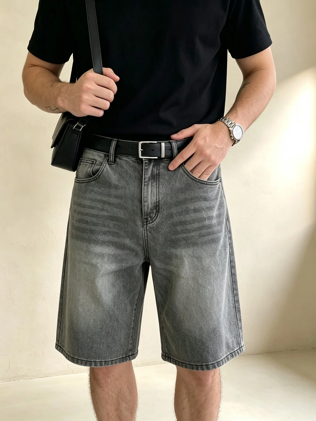 Edgy Y2K Punk Slim Cut Denim for Men, American Urban Street, Perfect Gift for Husband