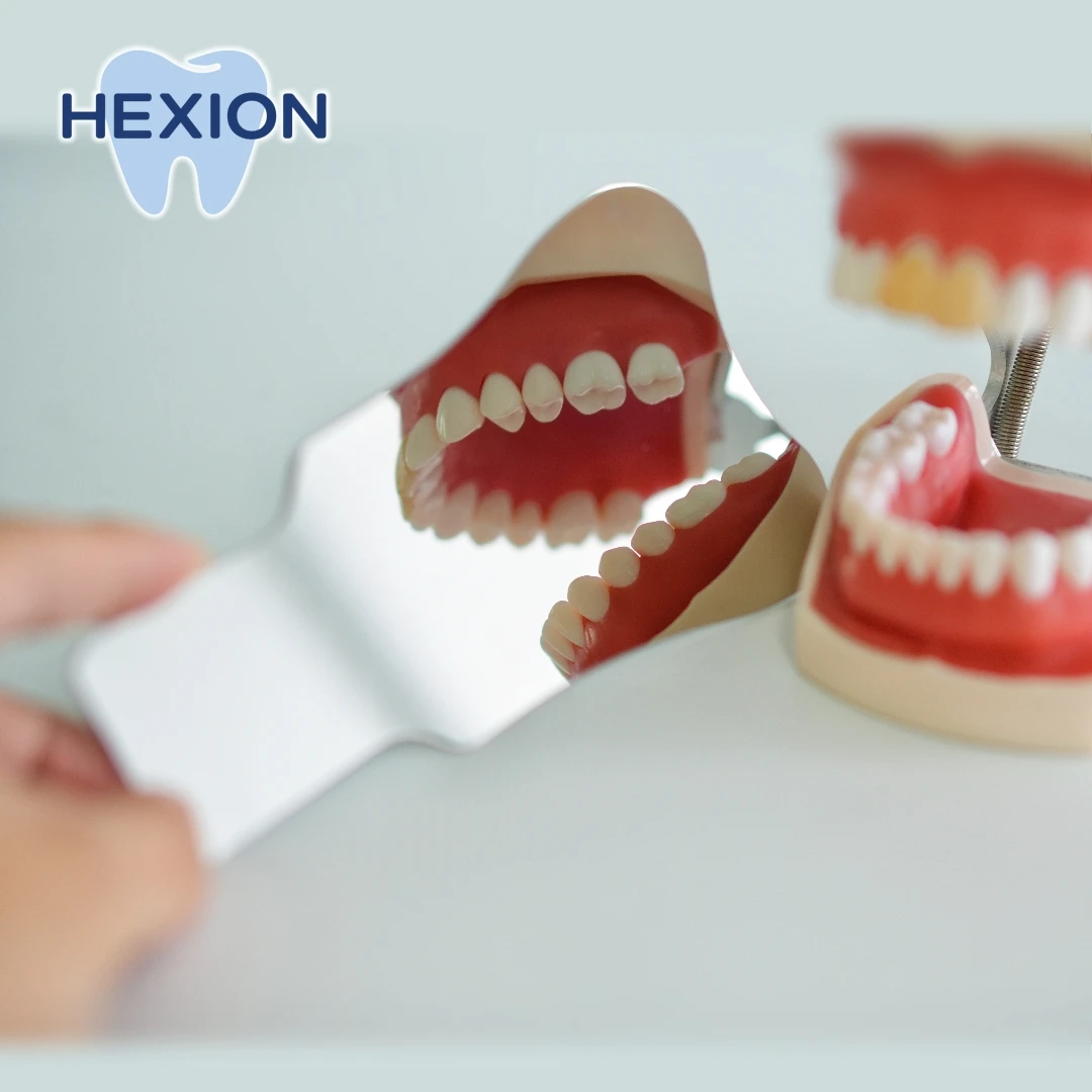 กระจกตรวจฟันเหล็กกล้าความแข็งแรงสูง HEXION - ป้องกันฝ้า - สามารถนึ่งฆ่าเชื้อได้ - สะท้อนแสงภายในช่องปาก - อุปกรณ์ถ่ายภาพฟันแบบอุ้งฟัน/ด้านหลังฟัน