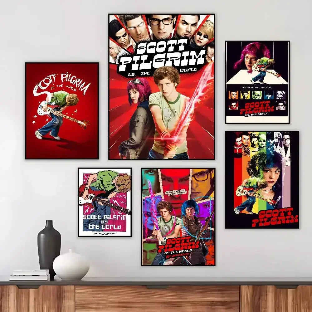 popular Scott Pilgrim vs. the World poster art HD canvas advanced aesthetic Printing Paper Wall Art for Living Room Home Decor