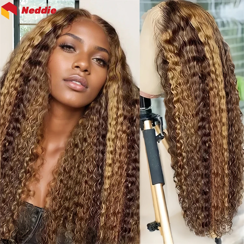 Natürliche 30 32 Zoll brasilianische Highlight Curly 13x6 Lace Frontal Perücken 100 % Echthaar Perücke für Frauen Wahl günstig im Ausverkauf