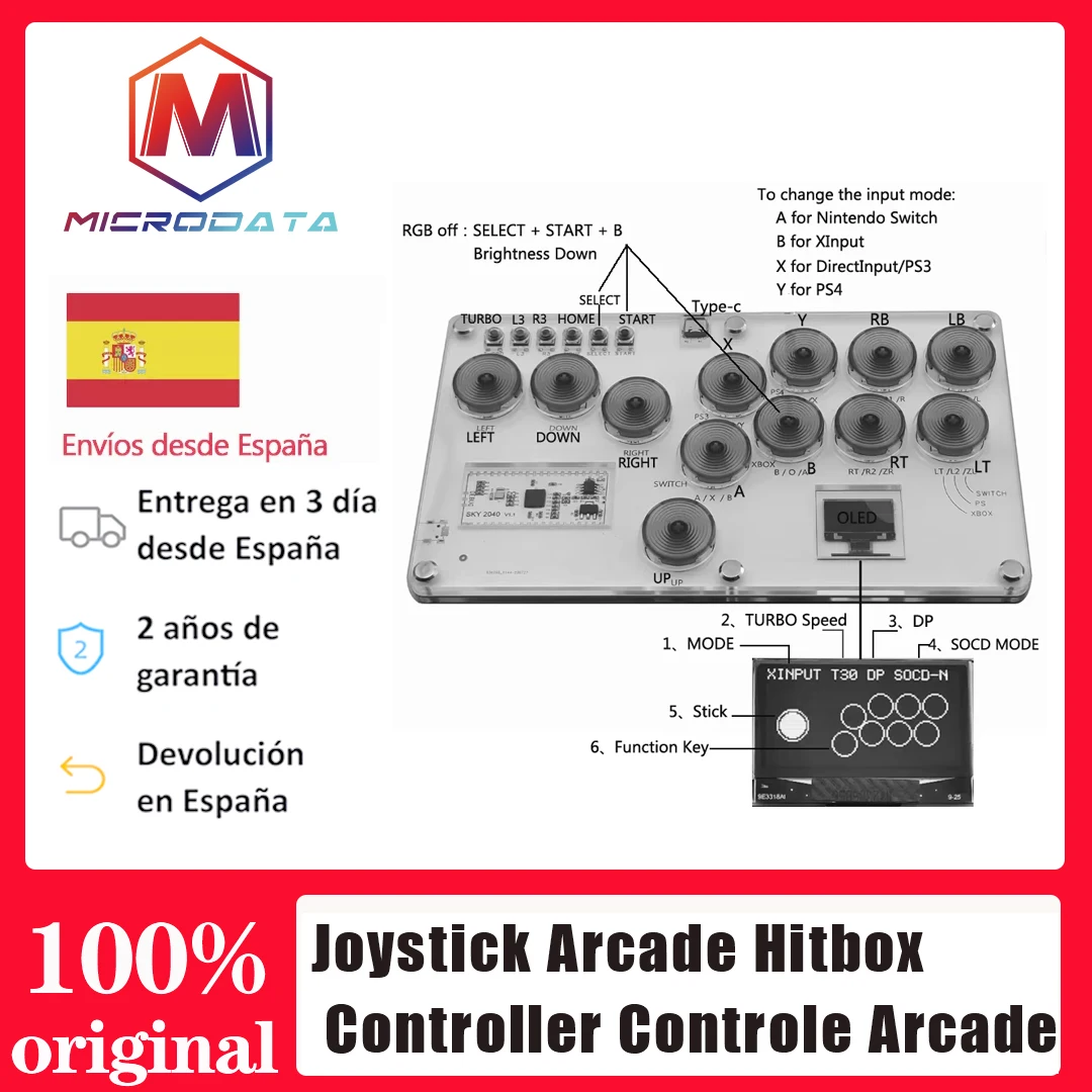 joystick Arcade Hitbox Leverless Controller Controle Arcade For PC/ Ps4 / ps5/Steam Fightstick Hitbox