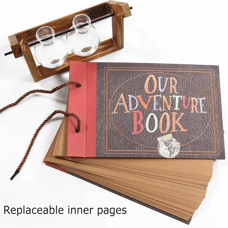 Handmade Scrapbook Adventure Book - DIY Adventure Album Photo Album, Retro Kraft Album, Anniversary Wedding Guest Book