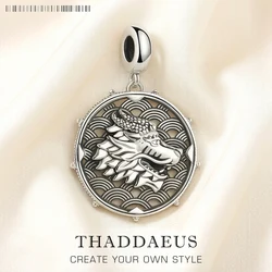 Coin Drache & Tiger Pendant Dangle Charm Women Men Punk 925 Sterling Silver Fine Jewelry
