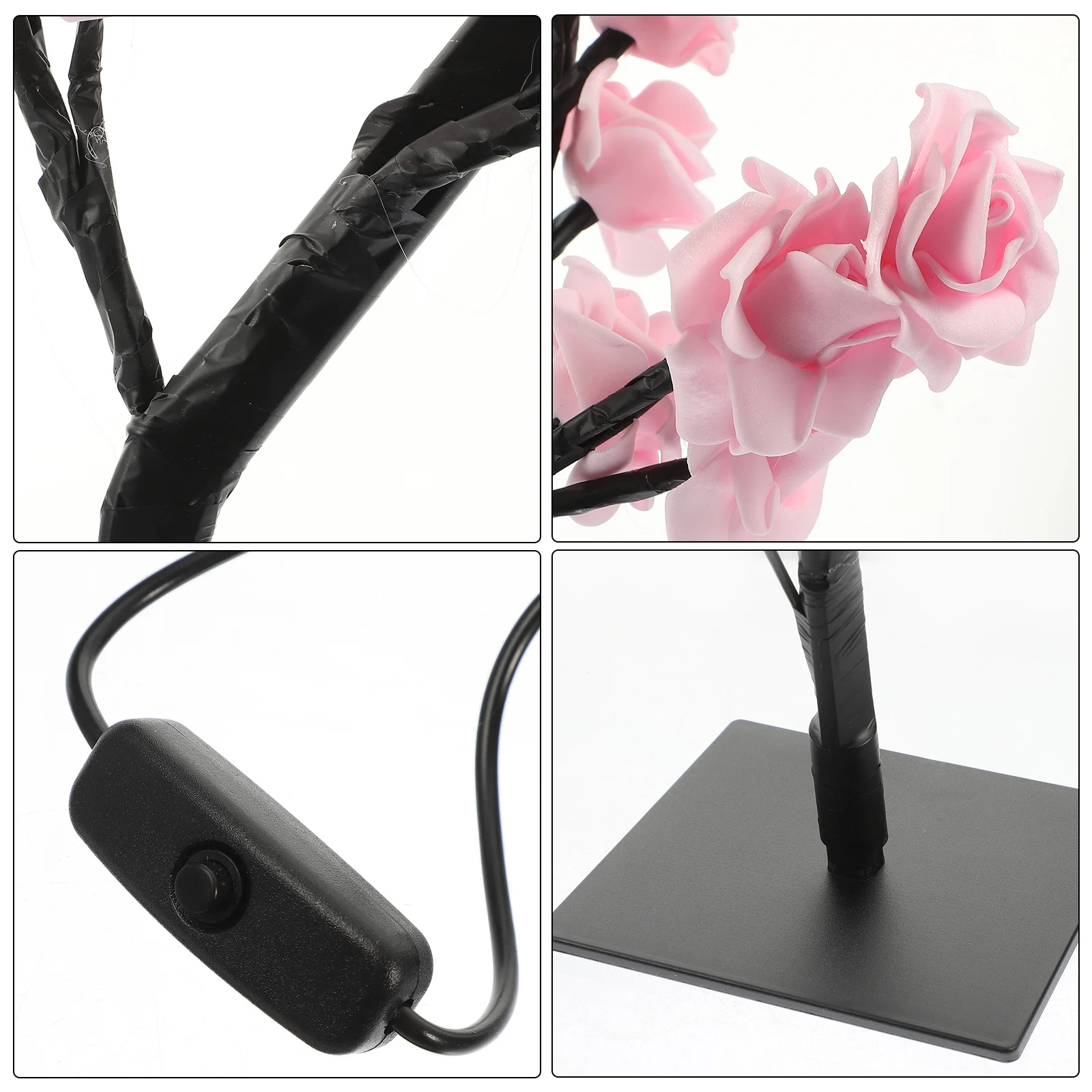 Lampe LED en forme d'arbre à roses, luminaire décoratif d'intérieur, idéal pour une bureau, une chambre à coucher ou une chambre à coucher, veilleuse pour femmes