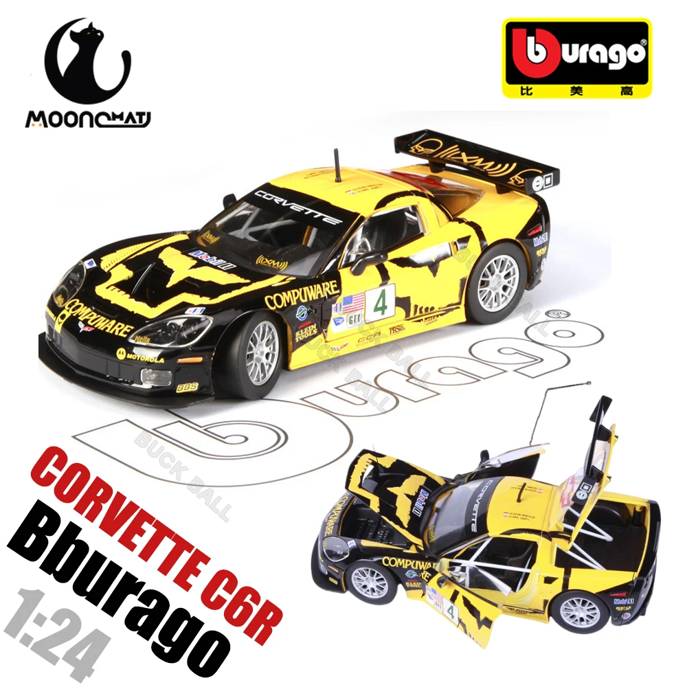 

1:24 Bburago CORVETTE C6R Model Alloy Car Chevrolet Die Cast Sports Car Collection Luxury Vehicle Ornament Boy Birthday Gift