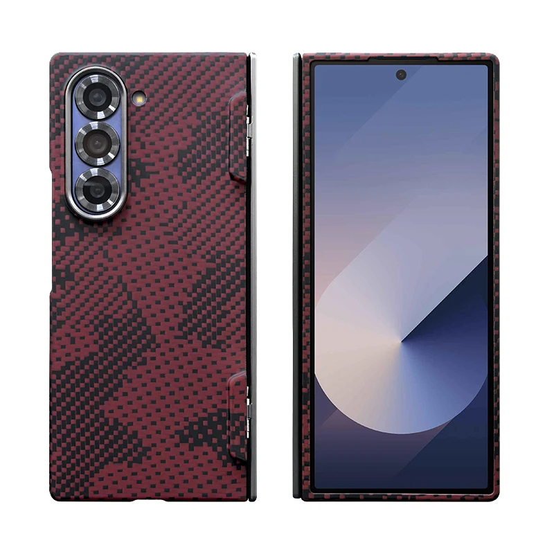 Luxury Kevlar Carbon Fiber Magnetic Phone Case For Samsung Galaxy Z Fold 6 Folding Hinge Metal Lens Protection Shockproof Cover