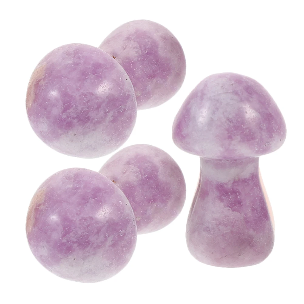 

3pcs 1.5 Inches Pink Crystal Mushroom Stone naments Decorative Garden Balcony Patio Plants Adornments Realistic Design Mini L