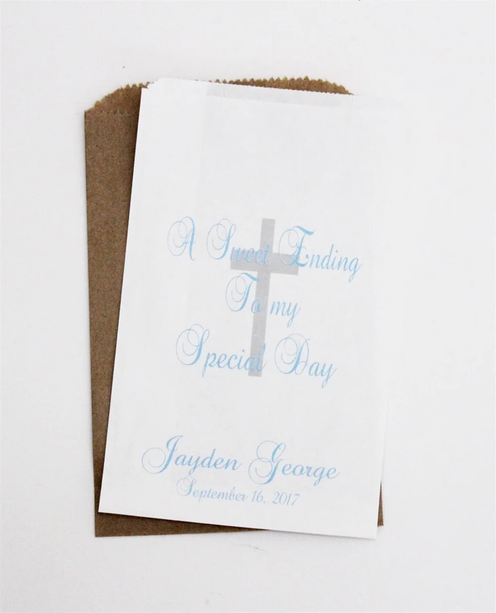 25pcs Holy Communion Candy Buffet Bags, Baptism,Candy Buffet Favor Bags, Treat Bags, Party Bags, Cross Bags