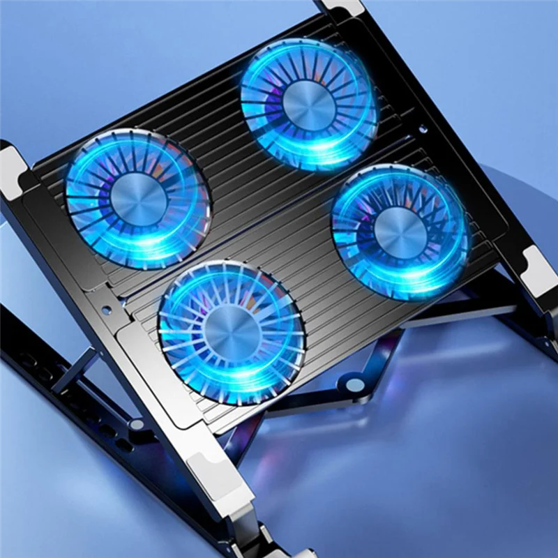 

AM-Foldable Laptop Cooling Pad With 4 RGB Silent Fans For Laptop Cooler Notebook Accessories