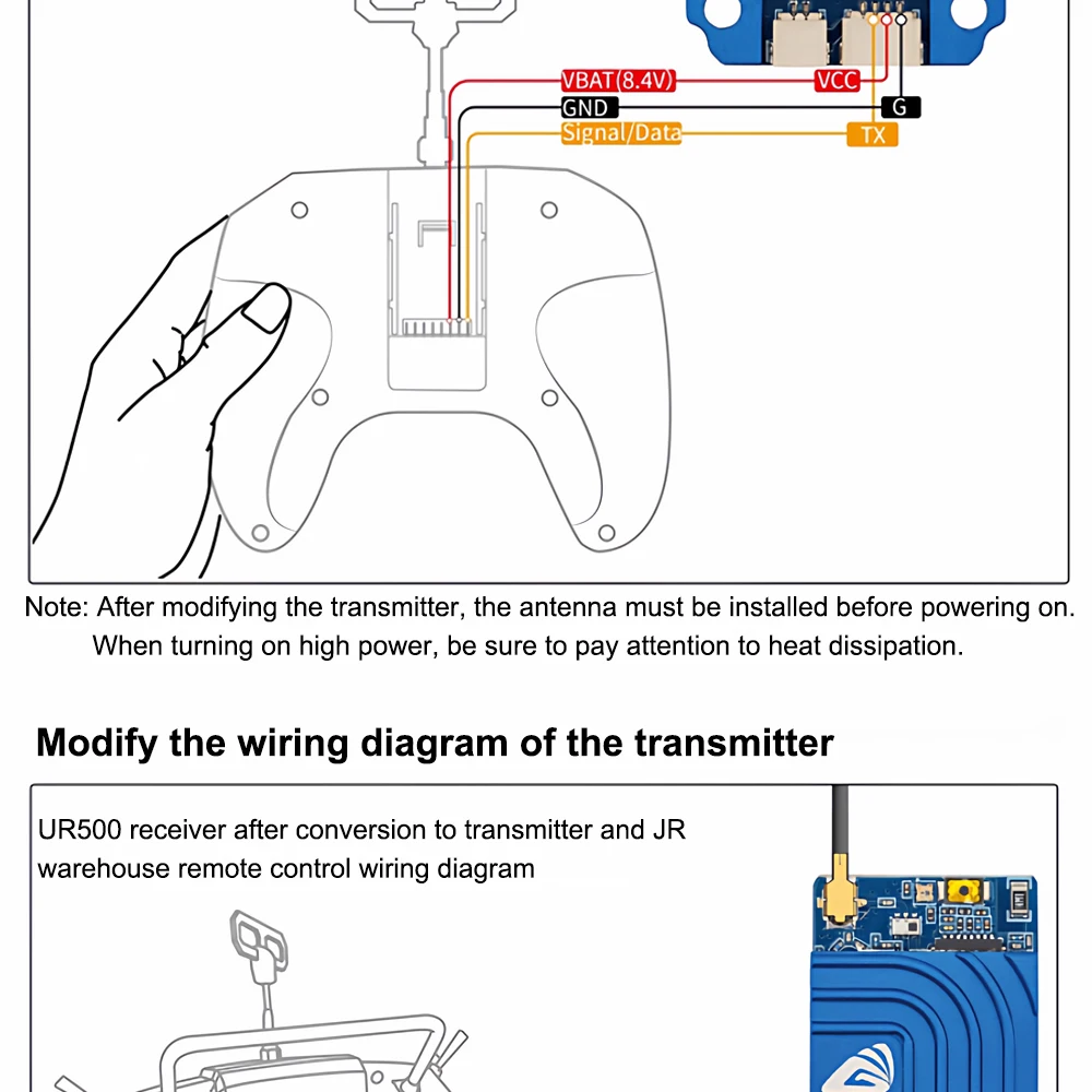 BAYCK UR100/UR500/UR1000 Dual-Band Ultra-Langstrecken-Empfänger 100-1000mW USB-Firmware-Upgrade für FPV-Drohnen – Detail 12