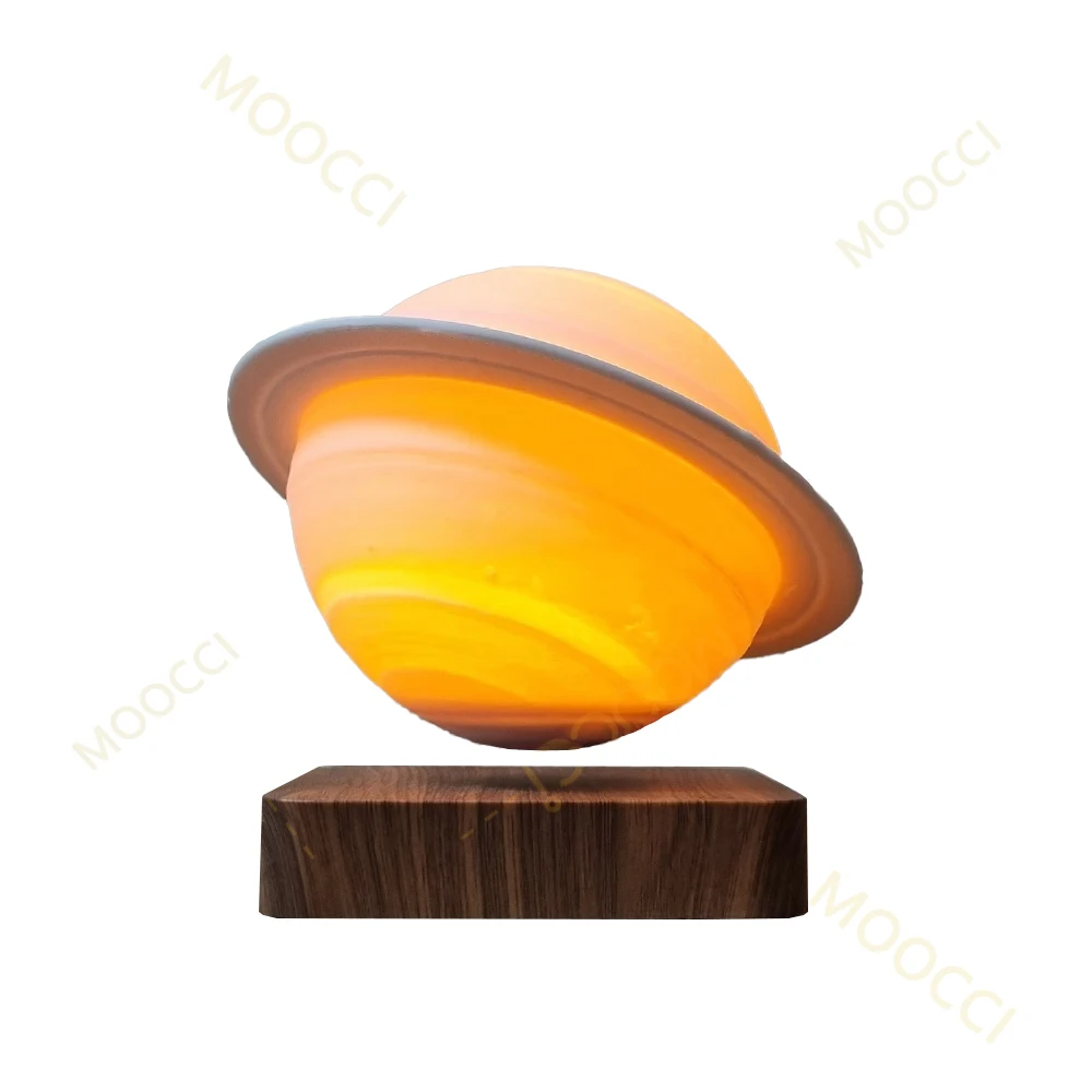Hot Sale Home Decor Ambient Night Light Desk Reading Lamp 3 LED Colors 14cm Magnetic Levitation Floating Saturn Bedroom Light