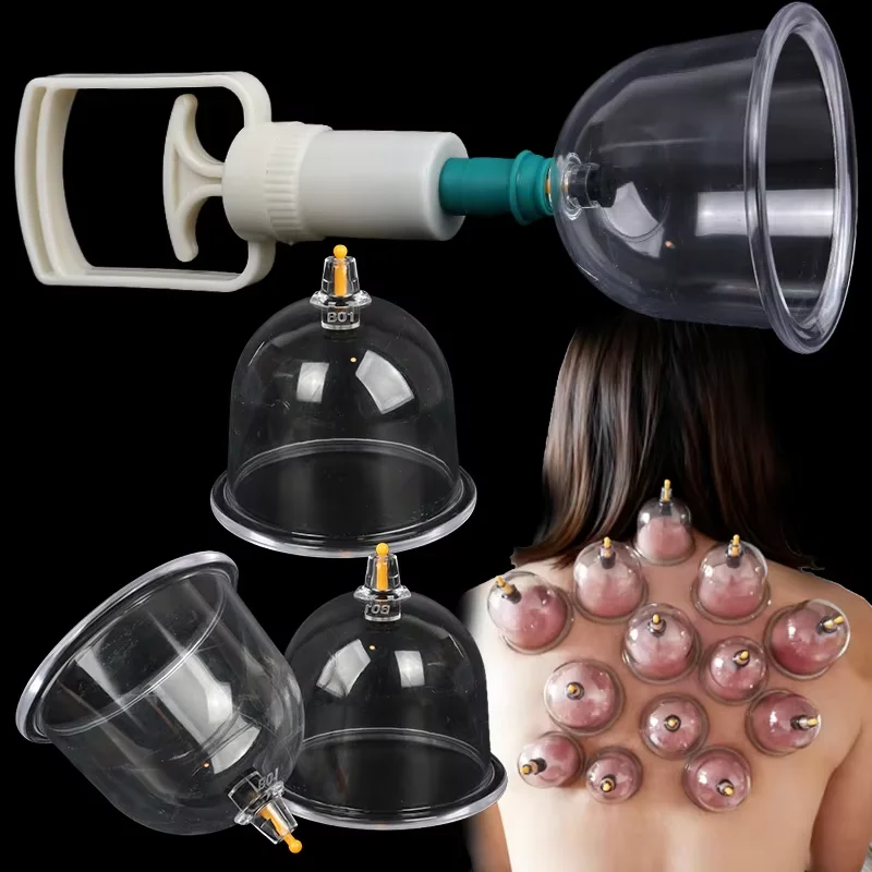 4Pieces Suction Cups Massage Vacuum Cupping Body Massager Plastic Vacuum Suction Therapy Cupping Set Cans for Massage