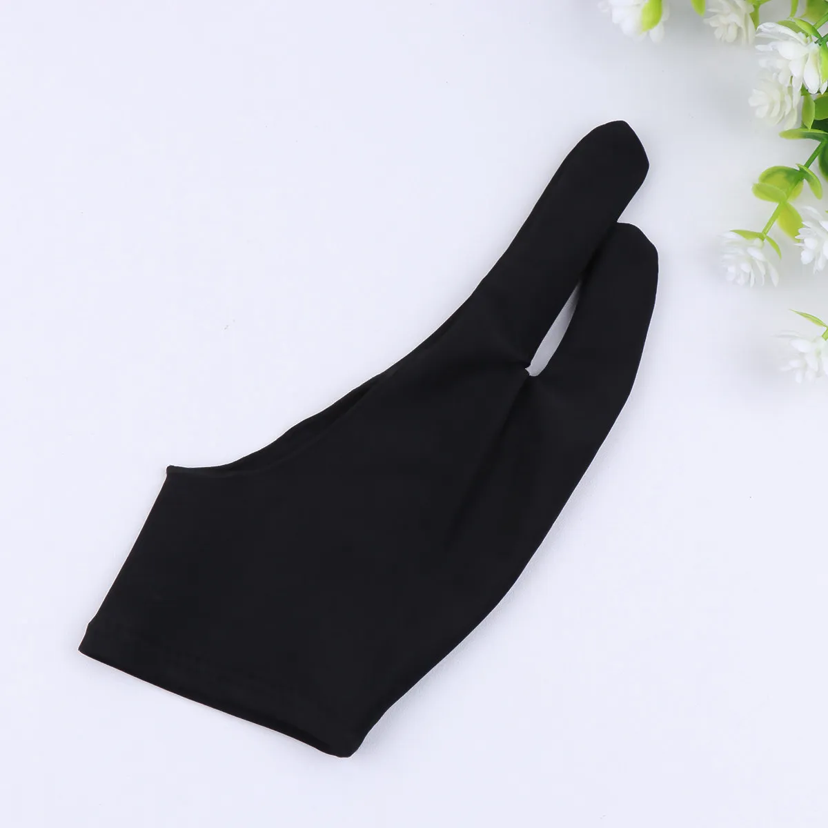 Two Finger Artist Drawing Glove Black Size M Anti-Fouling Breathable Comfortable Sketch Glove for Artist Gloves