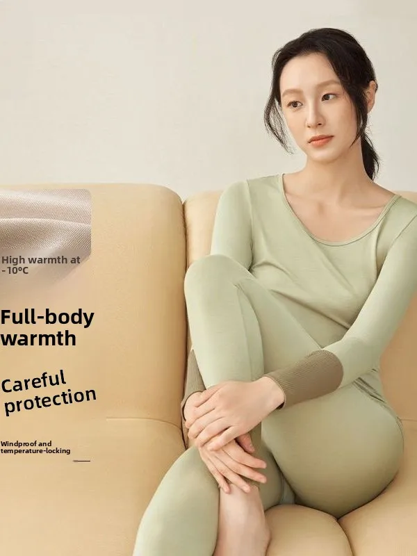 Banana Leaf Ladies High Warm Base Layer Underwear Set SF05223 Outdoor Thermal Tight Fitting Pants And Top Base Layer Shirt