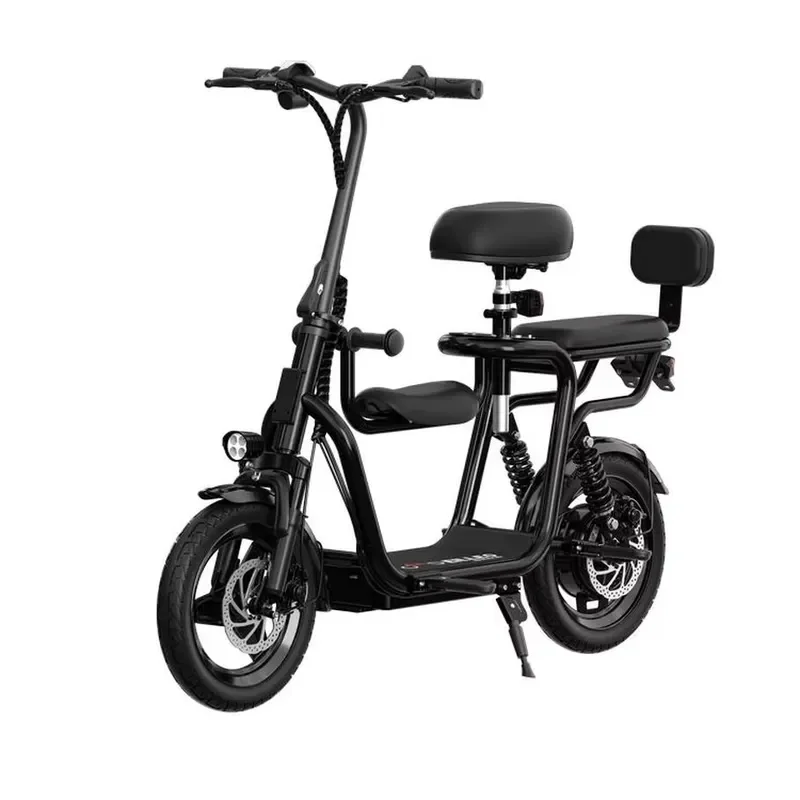 14 Inch Ultra Light Electric Scooter 36V Lithium Battery 3 Speed Commuter E Bike Pneumatic Tires Portable Foldable City Ride