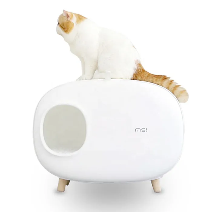 Hot In Europe Wholesale Pet Cleaning Enclosed Training Cat Litter Box Fashion And Lightweight Toilets For Cats High Quality