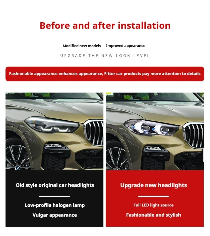 Car Lights for  X5 G05 Headlights 2019-2022 X5 LED Projetor Headlamp Daytime Running Light Automotive Accessories