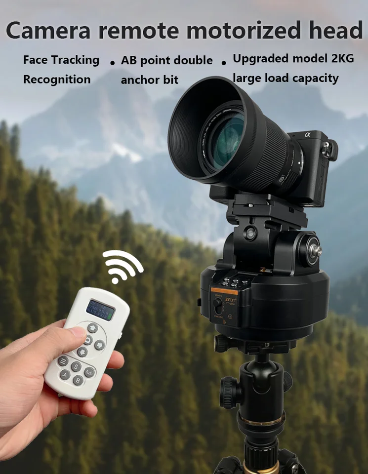 ZIFON YT-2000 AI Follow Track Auto Motorized Rotating Stabilizer Pan Tilt Panoramic Tripod Head for Smartphone Cameras