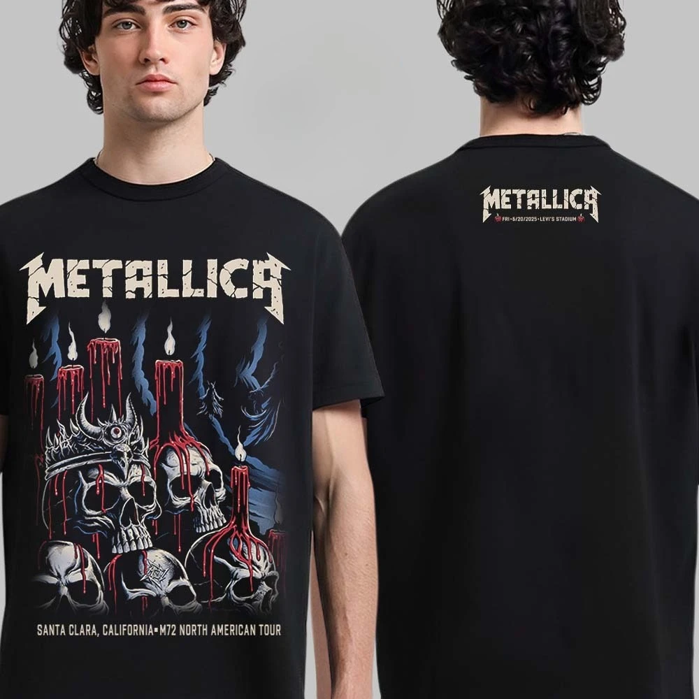 تي شيرت Metallica M72 Santa Clara 2025 ليلة 1 مكان ملصق في ملعب ليفي في كاليفورنيا 20 يونيو 2025 #1