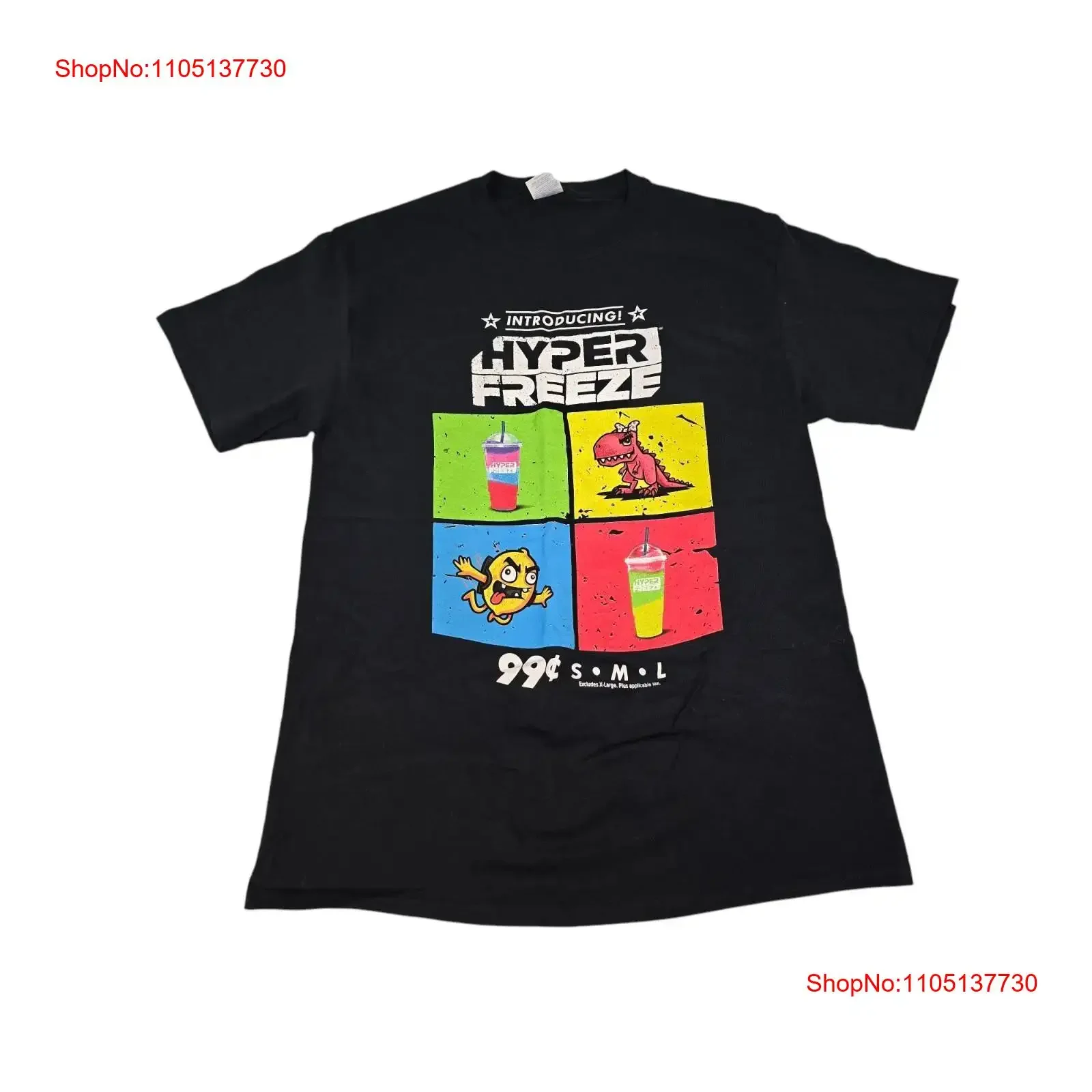 Cumberland Farms Hyper Freeze Slushie neón empleado Promo camiseta para hombre M NWOT vintage lavado gráfico streetwear suave